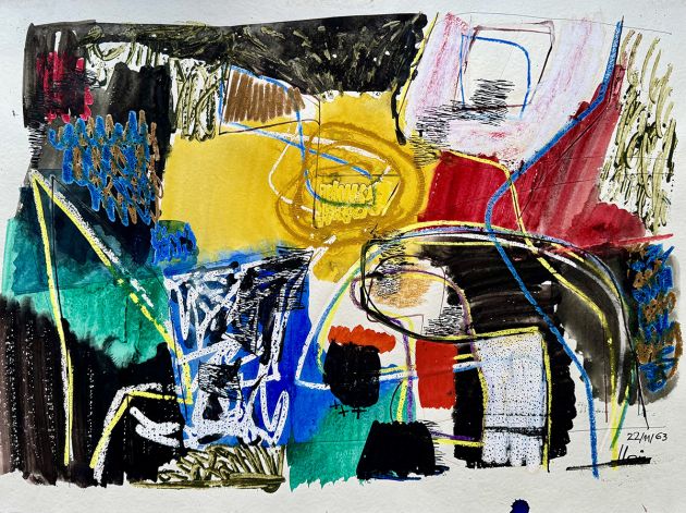 Gerhart Hein, o.T., 1963, Mischtechnik, 50,5 x 68 cm