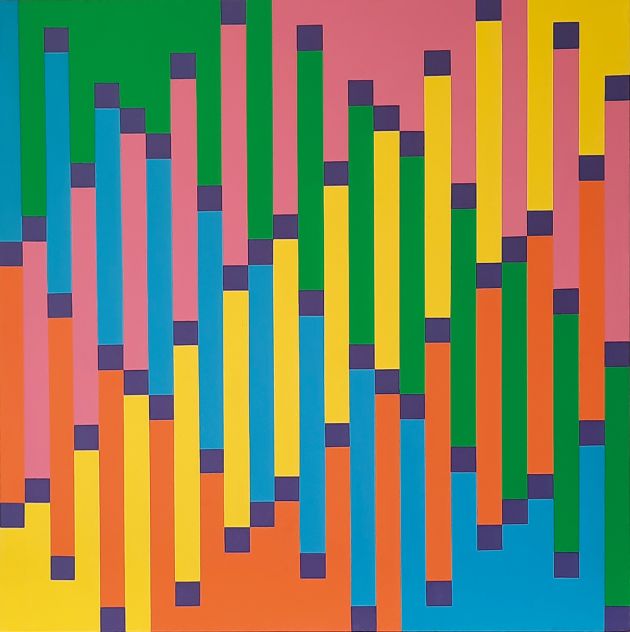 Horst Bartnig, 60 Unterbrechungen, 2014, Acryl auf Leinwand, 120 x 120 cm