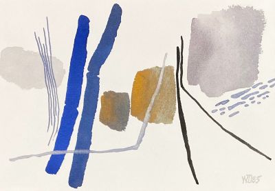 Werner Drimecker | Seelandschaft | 1986 | Aquarell | monogrammiert, datiert, verso signiert und datiert | 25 x 35 cm